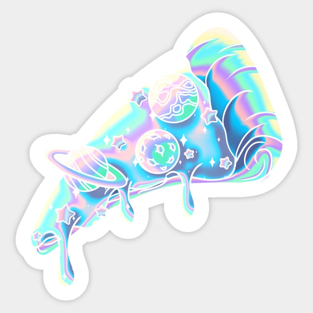 Galaxy Pizza Slice - Holographic / Iridescent Gradient Sticker by GenAumonier